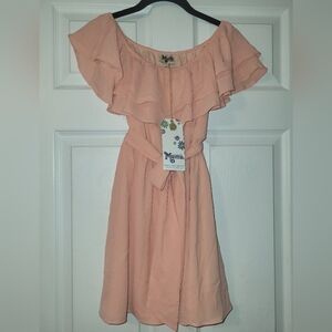 Show Me Your Mumu Ruffle Dress‎ Size X Small Peach